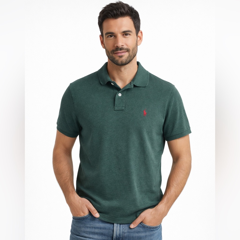 Polo by Ralph Lauren Dark Green Polo Shirt with Red Logo